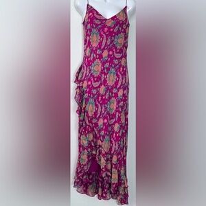 Vintage Lauren Ralph Lauren Asymmetrical Dress - Pink and Orange Floral Size 12